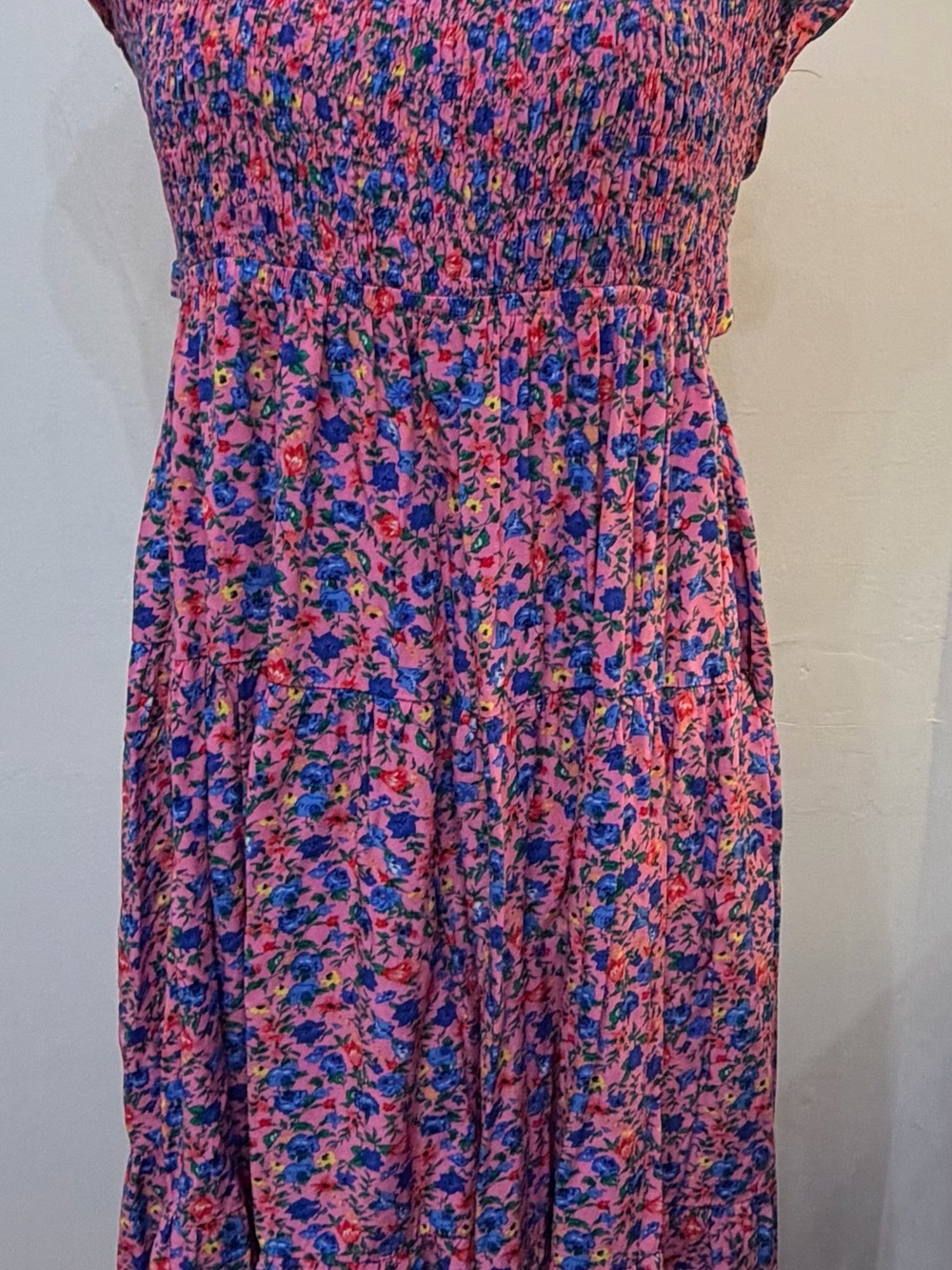 Pink Floral High-Low Women's Dress